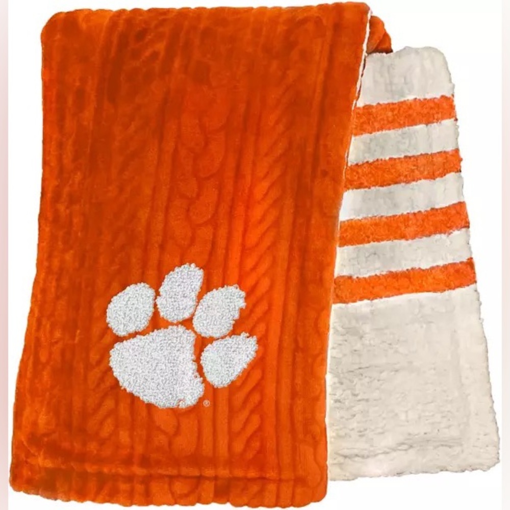 Orange Clemson university blanket 60” x 70”
